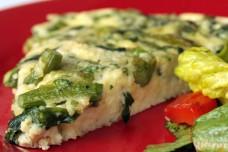 Egg white frittata with ramps and asparagus