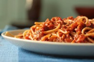 Spaghetti with vegan bolognese sauce