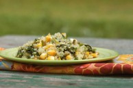 Quinoa with corn and poblano peppers