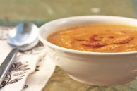 Vegan butternut squash celery root soup