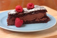 Vegan chocolate cake with chocolate hazelnut ganache