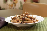 Whole wheat pasta with wild mushrooms