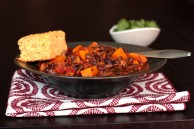 Black bean chili with butternut squash