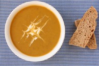 Sweet potato apple lentil soup