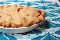 Strawberry Rhubarb Pie with vegan crust