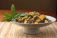 Soba noodle salad with avocado and mango