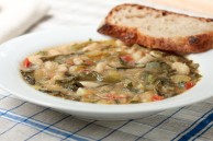 Escarole and white bean soup