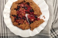 Rhubarb raspberry blueberry tart