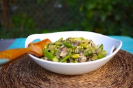 vegan mushroom asparagus fava stew