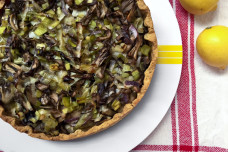 Mushroom leek tart